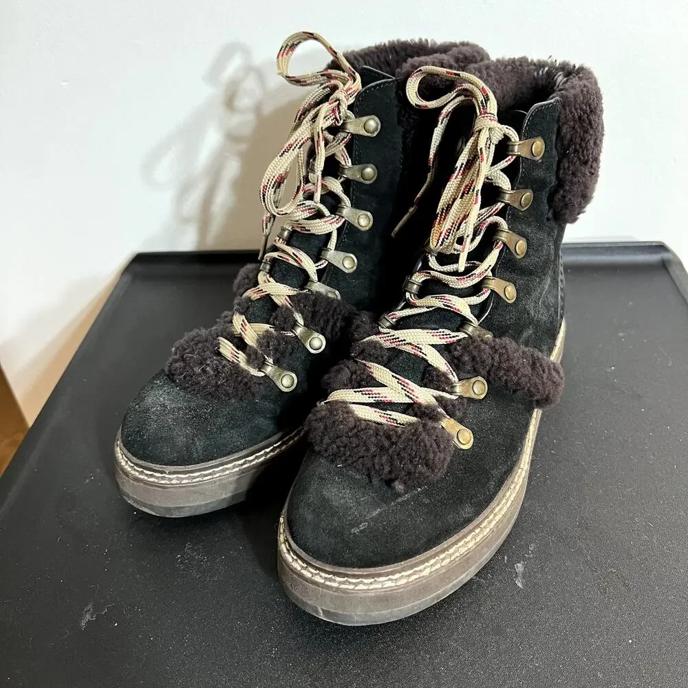 See By Chloe Black Shearling Boots Size 37